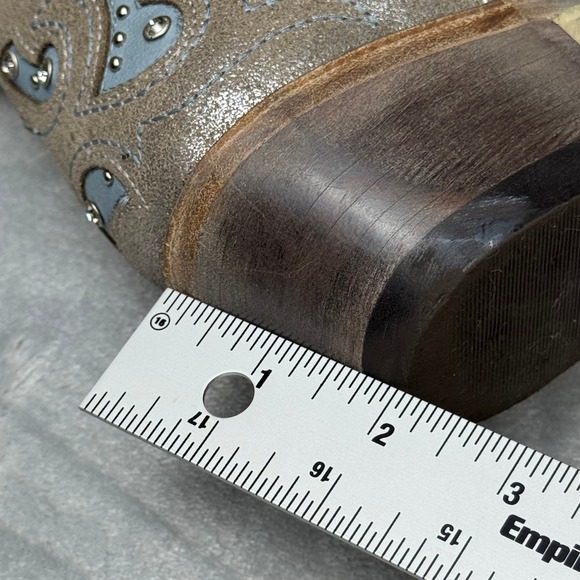 JB Dillon Womens 9 Cowboy Boots Metallic Silver Blue Rhinestone Festival Western - Picture 15 of 15